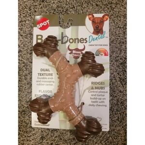 SPOT Bam-bones Dental Dog Chew‎ Toy 6in Brown New Bison Flavor X-Bone 36924